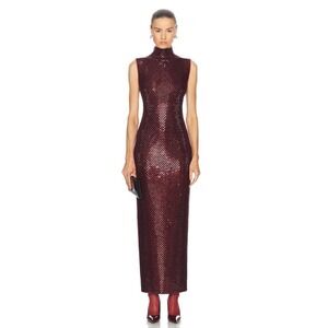 RETROFETE Lust Dress Sequin Dress in Burgundy Size Small $998